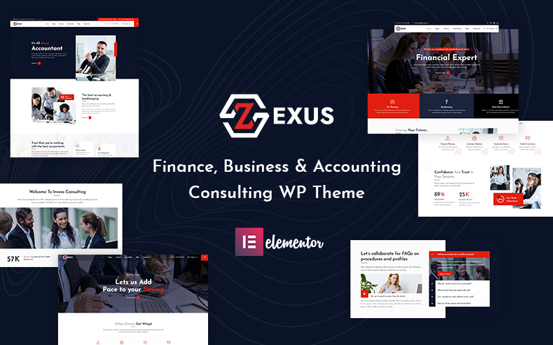Zexus - Tema WordPress per la contabilità e la consulenza aziendale