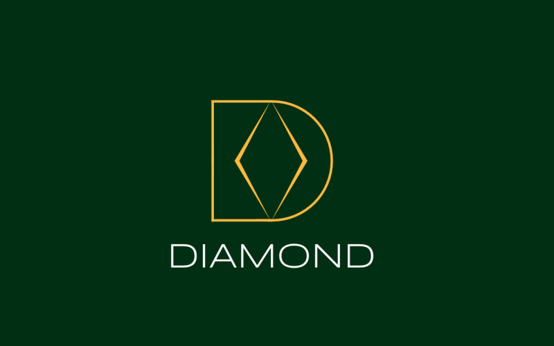 D Diamond徽标-典雅的模板