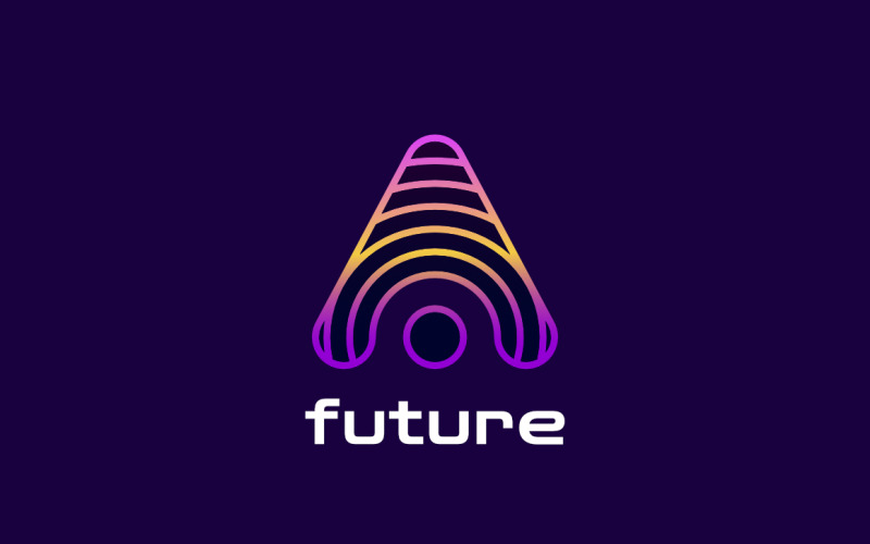 Diseño de logotipo letra A futurista