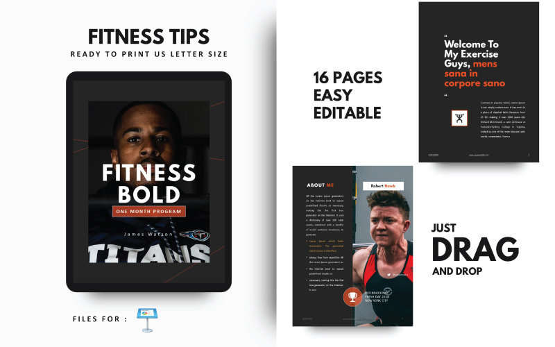 Fitness Bodybuilding Motivation Vorlage Keynote Präsentation
