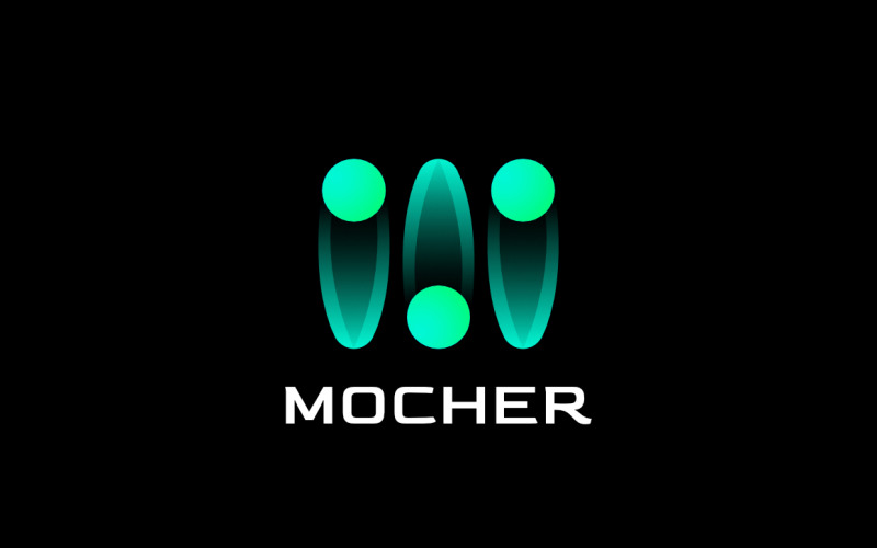 Futuristic M - Gradient Logo template