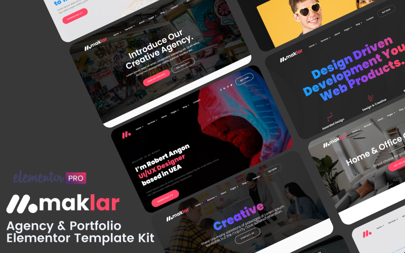 Maklar - Kits de modèles d'agence et de portefeuille Elementor Pro