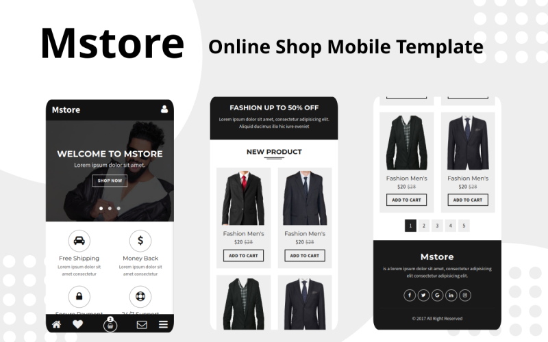 Mstore - Šablona mobilního webu online obchodu