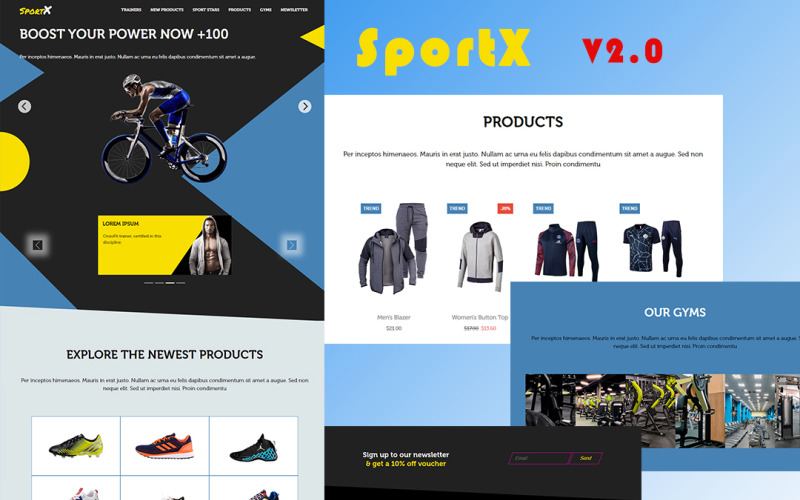 SportX - plně reagující šablona vstupní stránky