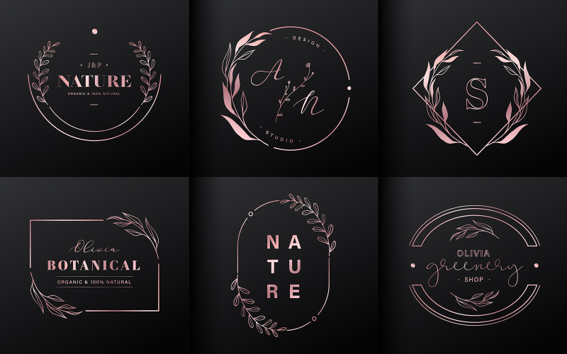 Colección de diseño de logotipos de lujo editable