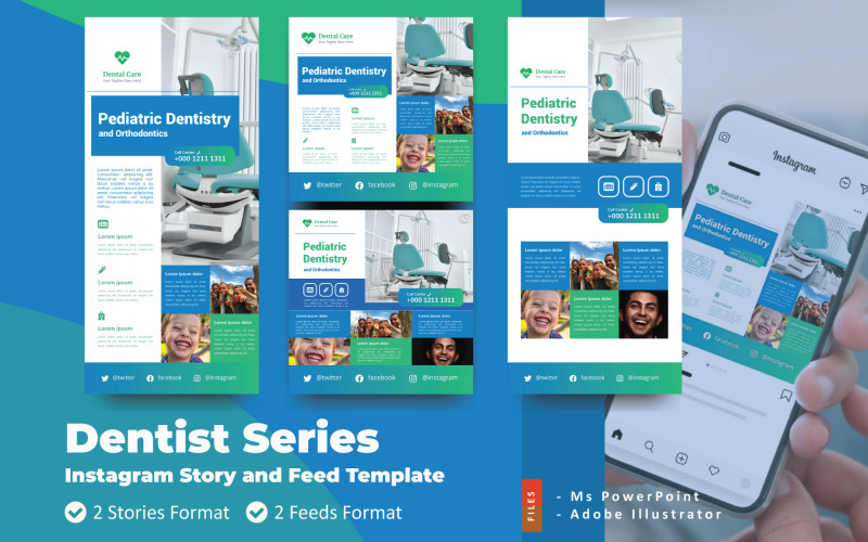 Dentistry Instagram Story and Feed Social Media Template