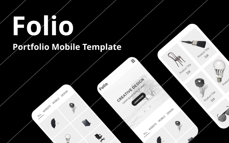 Folio - шаблон мобильного веб-сайта Portfolio