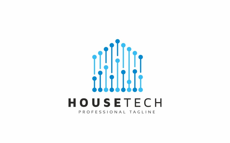 House Tech Digital Logo Template #183777 - TemplateMonster