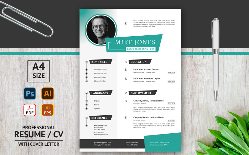 Mike Jones - unikalne CV - szablon CV do druku