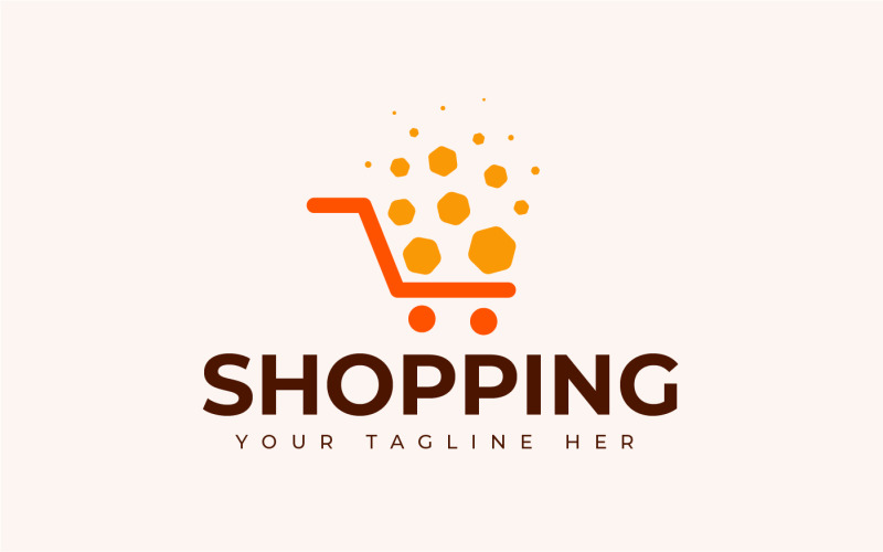 Modello di logo icona dello shopping moderno