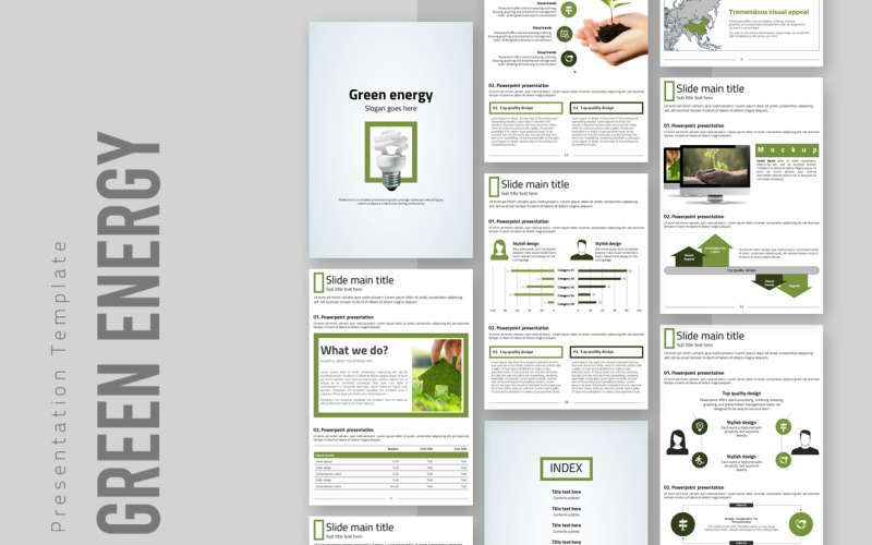 Modello PowerPoint - Presentazione verticale di energia verde