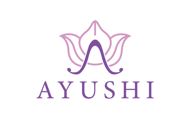 Modelo de logotipo para cosméticos e ervas Ayushi