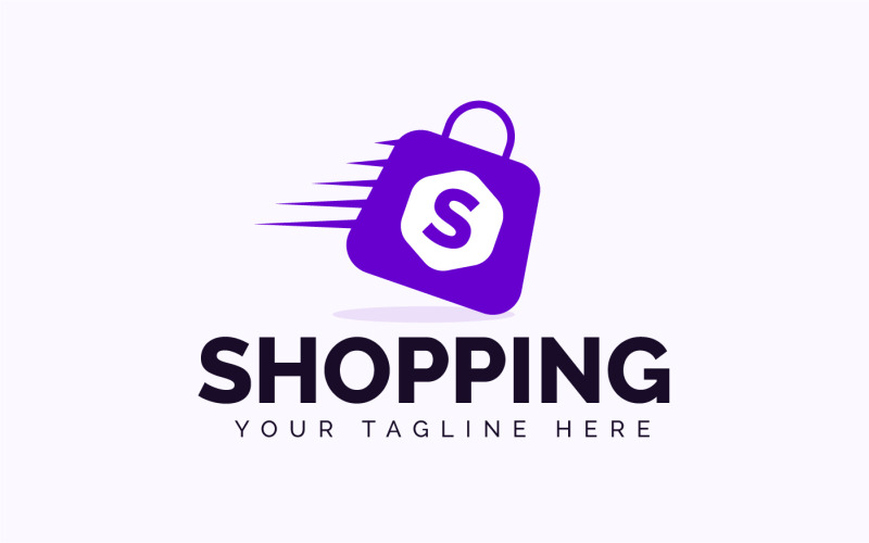 Modern bevásárló táska szó logó sablon