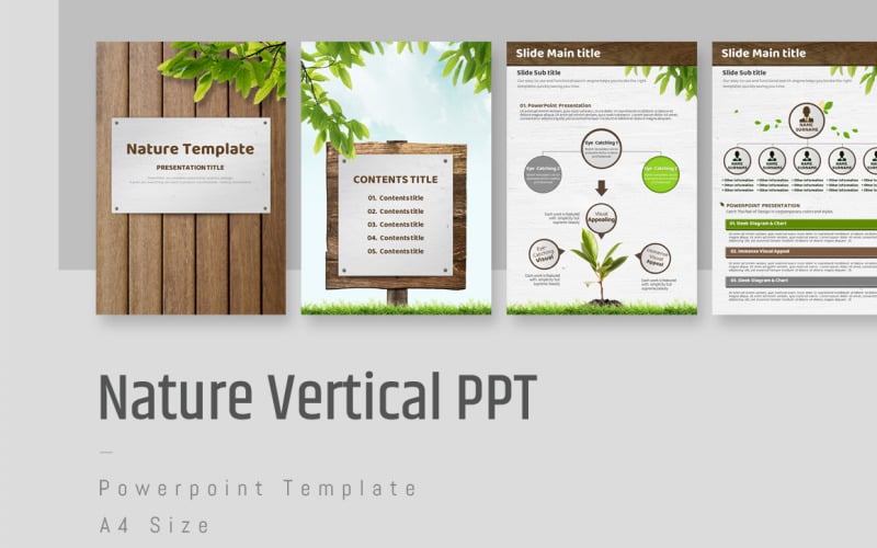 Vertikale PowerPoint-Vorlage für die Natur