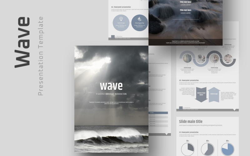 Wave Vertical PowerPoint šablony