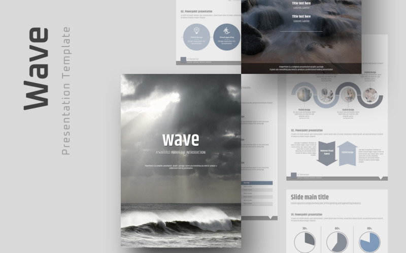 Wave Verticale PowerPoint-sjabloon