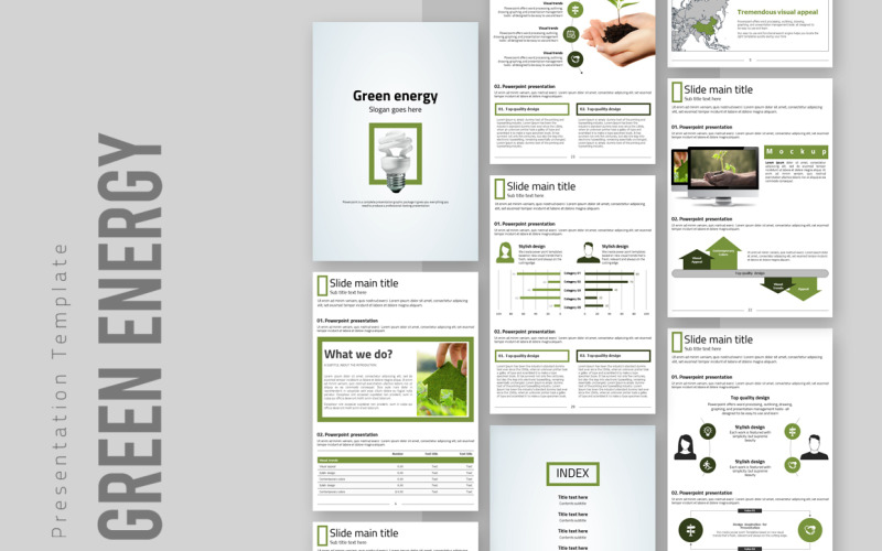 Zelená energie Prezentace Vertikální PowerPoint šablony