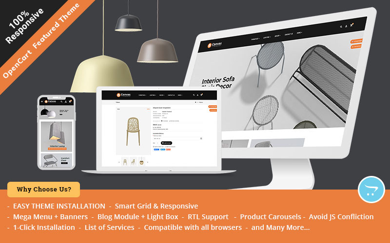 Canvas - Tema Opencart per mobili e decorazioni per la casa