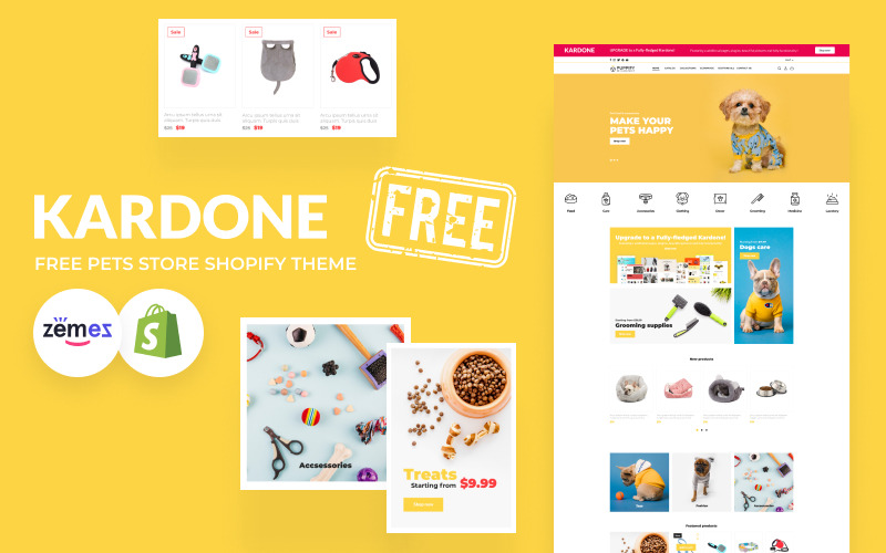 Kardone Free Pets Store Tema Shopify Mall
