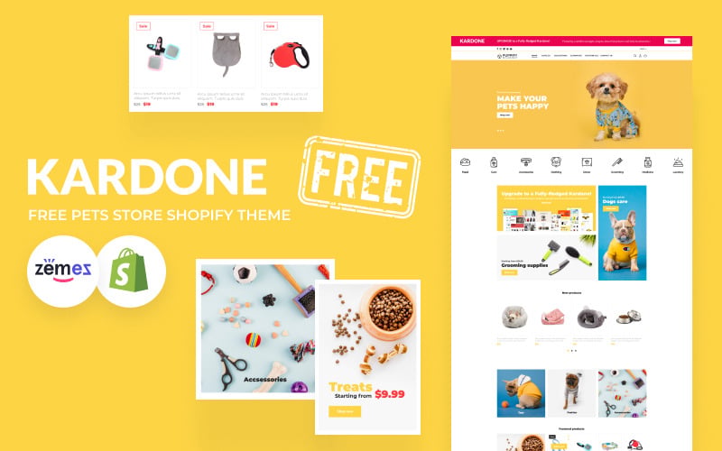 Kardone 免费宠物商店主题 Shopify 模板