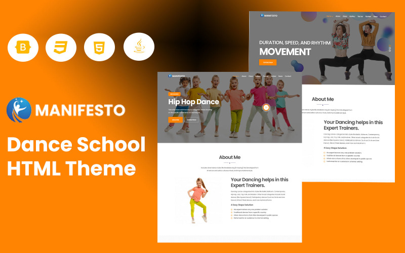 Manifesto - Tema della pagina di destinazione della scuola di danza