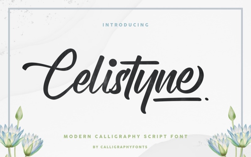 Nowoczesna czcionka kaligraficzna Celistyne