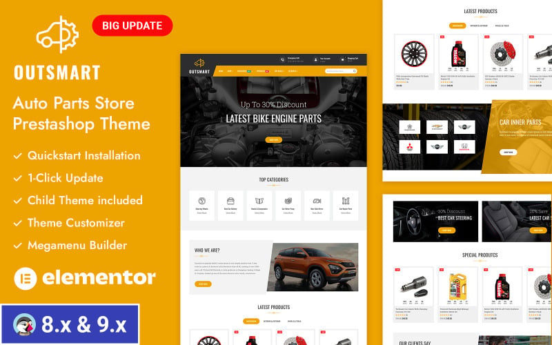 OutSmart - Auto Parts Store Prestashop Responsive Theme