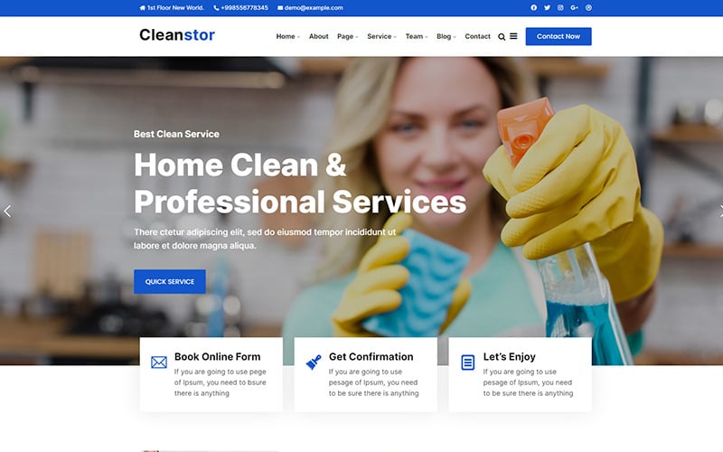 Cleanstor - Cleaning Company Responsive WordPress Theme