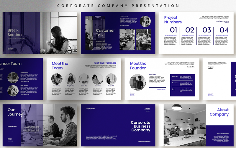 Modelo de PowerPoint PPTX de negócios corporativos profissionais