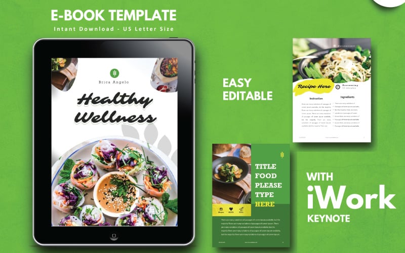 Presentación de la plantilla de Keynote del tema del libro electrónico de recetas vegetarianas