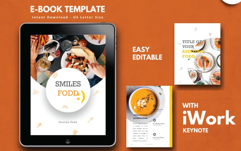 Recept eBook bewerkbaar met iWork Keynote-sjabloonpresentatie