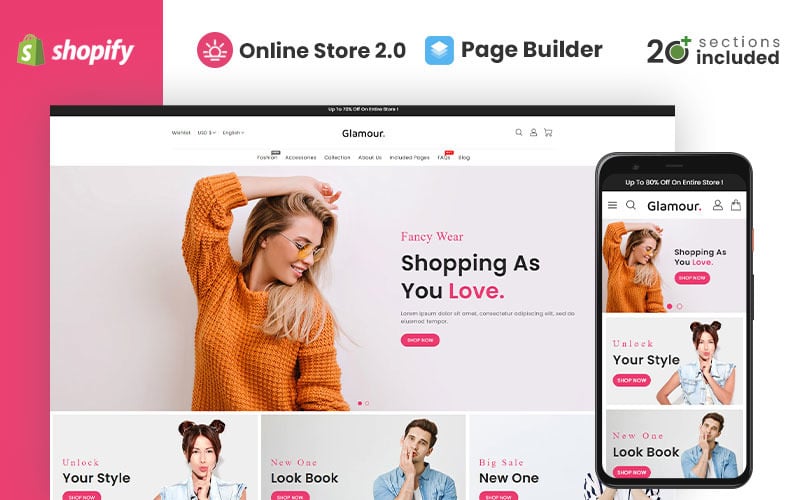 Tema Glamour, Moda e Acessórios Shopify