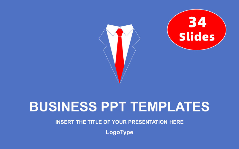 Üzletember piros nyakkendő PowerPoint sablon