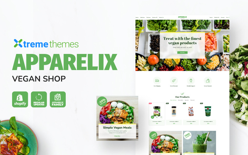 Apparelix素食店Shopify主题