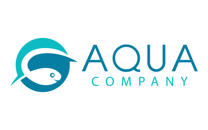 Aqua bedrijfslogo sjabloon