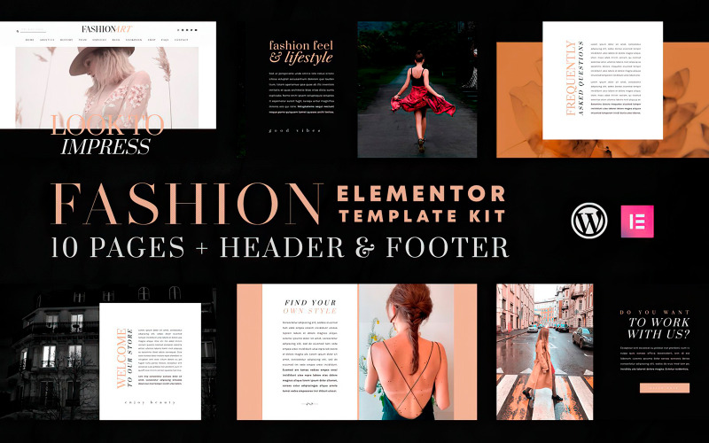 Fashion Art - Kit modello Elementor - Compatibile con WooCommerce