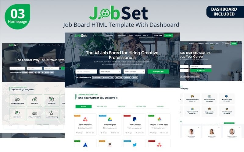 Jobset - Modèle de site Web HTML Job Board