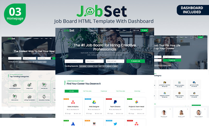Jobset - Modello di sito Web HTML per bacheca lavori