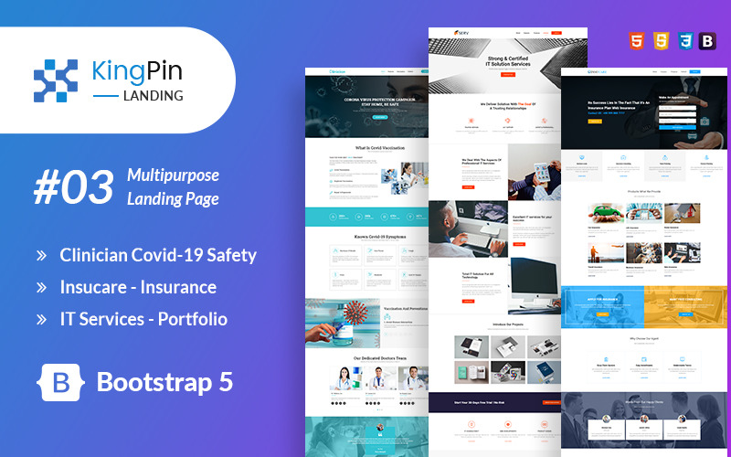 Modello HTML della pagina di destinazione di Kingpin