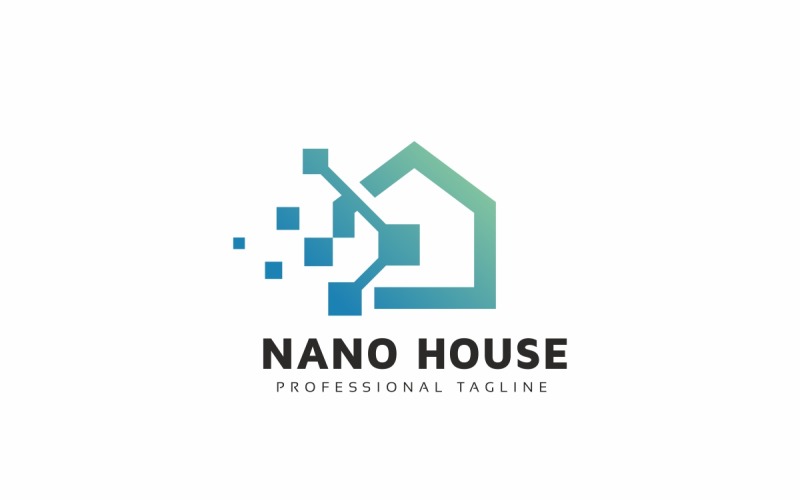 Nano House Pixel Logo Template