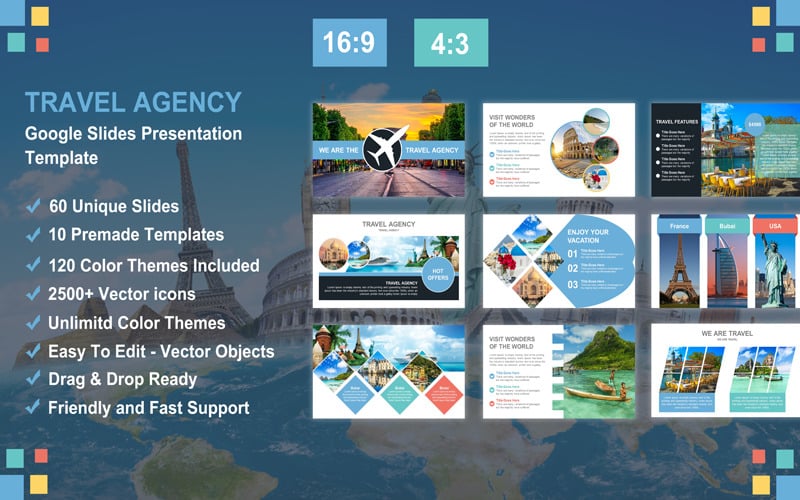 Шаблон презентації Google Slides для подорожей та агентств