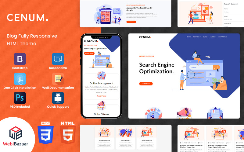 Cenum - Víceúčelová šablona webových stránek HTML