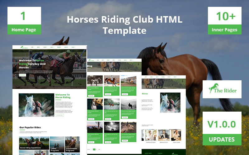 HTML-шаблон клуба верховой езды TheRider-