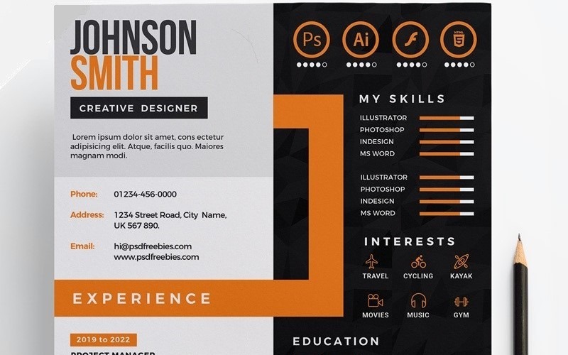 Johnson Smith - 5 Farben Option Creative CV Resume Design
