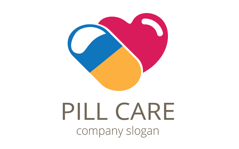 Pill Care Heal logó sablon