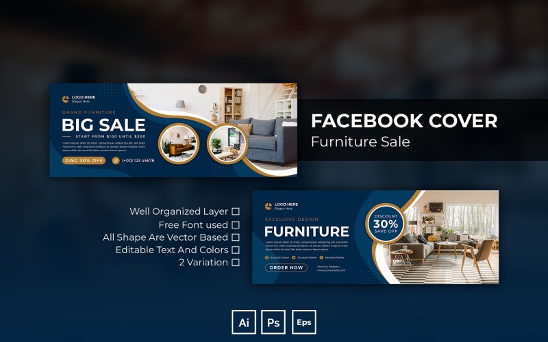 家具销售Facebook Cover社交媒体