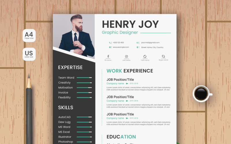 Modèle de CV CV moderne et professionnel