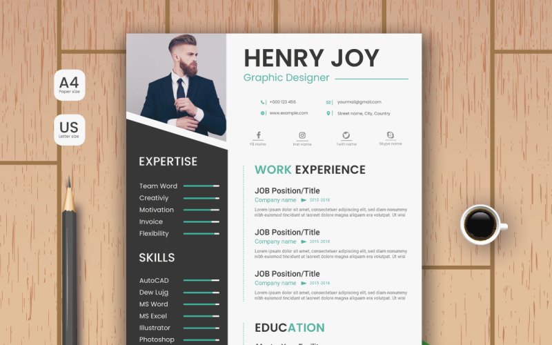 Modern and Professional CV Resume Template