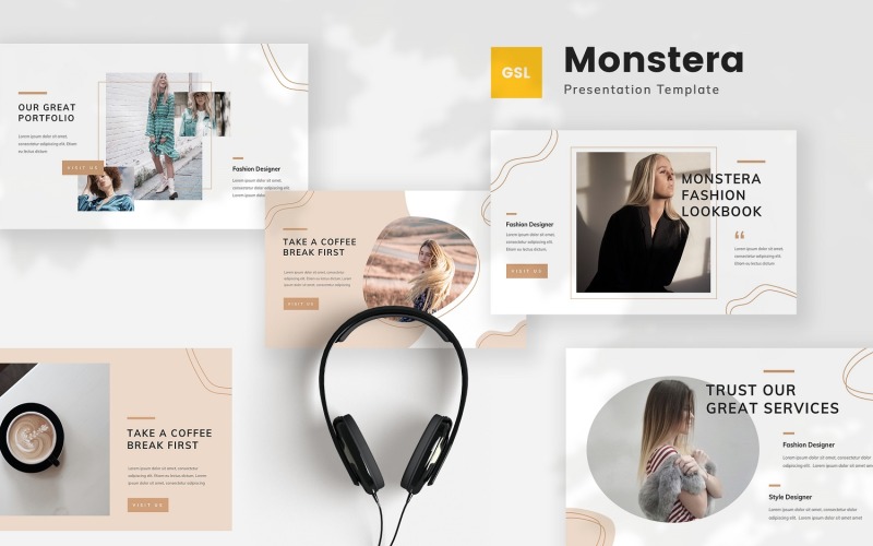 Monstera - Mode Lookbook Google Folien Vorlage