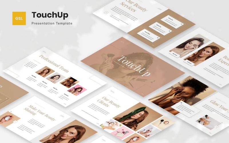 TouchUp - modelo de slides do Google para cuidados de beleza
